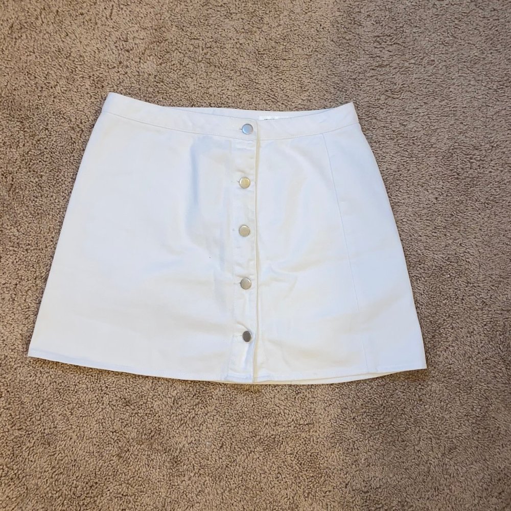 White Jean Skirt